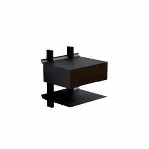 Smile Bedside Table Shelf Smoked Oak/Black