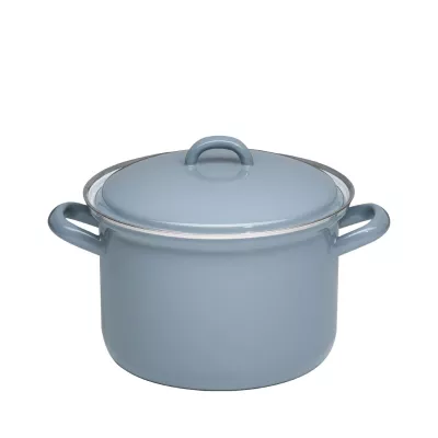 Garnek emaliowany z pokrywą Pure Grey 2,5 L Riess – Garnek do zup, gulaszy i potraw jednogarnkowych