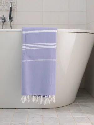 Ręcznik bawełniany hammam liliowy/biały 170x100 cm Ottomania