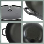 KELA-Wok żeliwny 36cm z pokrywką 4 l czarnyCalido - 3