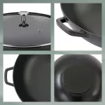 KELA-Wok żeliwny 36cm z pokrywką 4 l czarnyCalido - 3