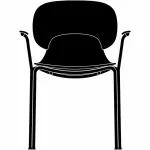 COMBO shell chair, w. arm rest, grey - 3