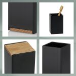 KELA-Kubek toaletowy czarny-dąb Cube - 2