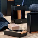 KELA-Kubek toaletowy czarny-dąb Cube - 4