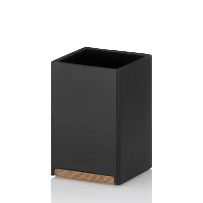 KELA-Kubek toaletowy czarny-dąb Cube