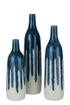 Wazon ceramiczny  biało/niebieski L J-LINE - 2