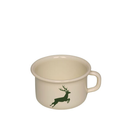 Kubek do kawy emaliowany biały z jelonkiem 0,4l Riess 