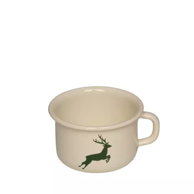 Kubek do kawy emaliowany biały z jelonkiem 0,4l Riess 