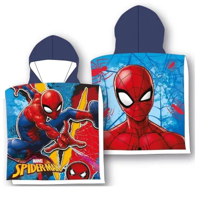 Ręcznik ponczo z kapturem 55x110 Spiderman