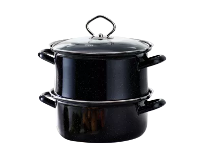 Garnek do gotowania na parze Riess Ø 22 cm z pokrywą szklaną