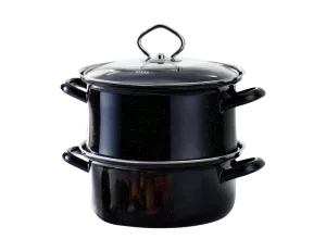 Garnek do gotowania na parze Riess Ø 22 cm z pokrywą szklaną