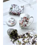 Kubek z zaparzaczem DUO VINTAGE FLOWERS WHITE 380 ml - 5