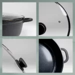 KELA-Wok z pokrywą 32cm 4 l czarny Atura - 2