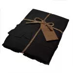 Poszewka bawełniana komplet BLACK/2x40x40 STONEWASHED - 2
