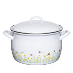 Garnek emaliowany 4,5 l biały w pszczółki Riess BIENE - 2