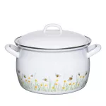 Garnek emaliowany 4,5 l biały w pszczółki Riess BIENE - 2