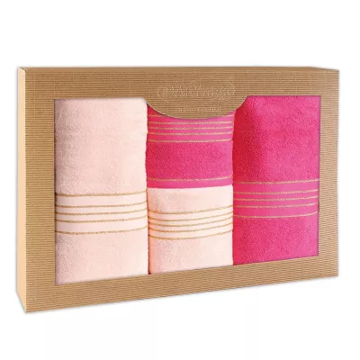 Ręcznik D Bawełna 100% Tiwano Róż Kwarcowy + Fuksja (P) 2x50x90+2x70x140 kpl.