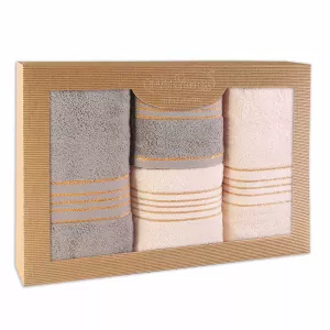 Ręcznik D Bawełna 100% Tiwano Krem + Popiel (P) 2x50x90+2x70x140 kpl.