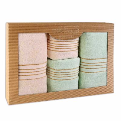 Ręcznik D Bawełna 100% Tiwano Krem + Mięta (P) 2x50x90+2x70x140 kpl.