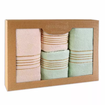Ręcznik D Bawełna 100% Tiwano Krem + Mięta (P) 2x50x90+2x70x140 kpl.