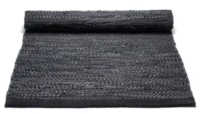 Chodnik czarny skórzany 75x200 cm Rug Solid