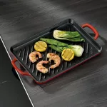 KELA-Płyta żeliwna grillowa emaila czerwona Calido - 4