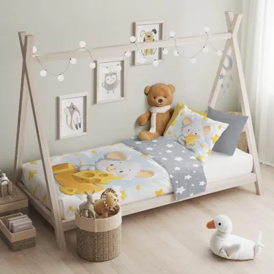 Pościel bawełna 100x135 + 40x60 Myszka