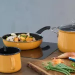 Wysoki Garnek emaliowany pomarańczowy 6 l 24 cm Riess ORANGE - 11