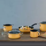 Wysoki Garnek emaliowany pomarańczowy 6 l 24 cm Riess ORANGE - 8