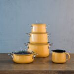 Wysoki Garnek emaliowany pomarańczowy 6 l 24 cm Riess ORANGE - 10