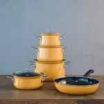 Wysoki Garnek emaliowany pomarańczowy 6 l 24 cm Riess ORANGE - 9