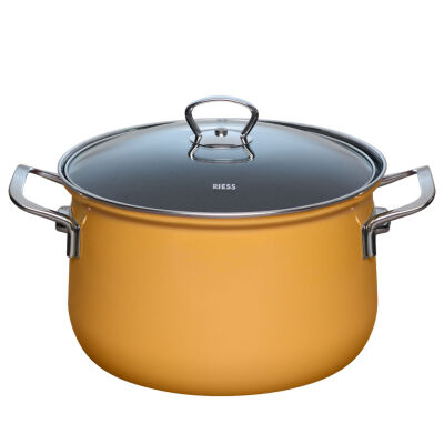 Wysoki Garnek emaliowany pomarańczowy 6 l 24 cm Riess ORANGE