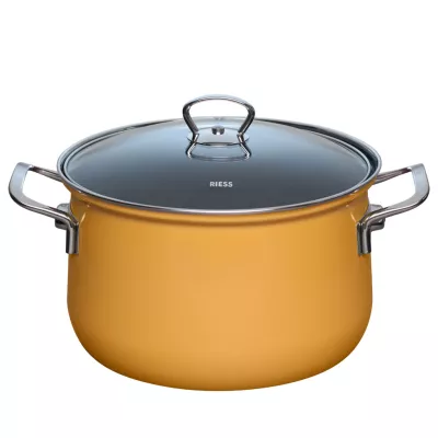 Wysoki Garnek emaliowany pomarańczowy 6 l 24 cm Riess ORANGE