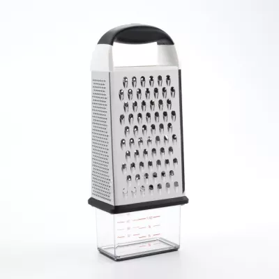 OXO-Tarka z pojemnikiem stalowo-czarna, Good Grips