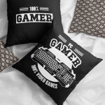 Poszewka bawełniana 40x40 Game czarna - 4