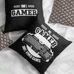 Poszewka bawełniana 40x40 Game czarna - 4