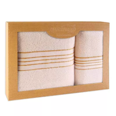 Ręcznik D Bawełna 100% Tiwano Krem (P) 50x90+70x140 kpl.