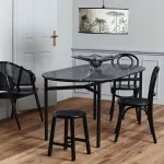 Fotel z drewna wiązowego z rattanem Wicky czarny Nordal - 4