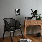 Fotel z drewna wiązowego z rattanem Wicky czarny Nordal - 3