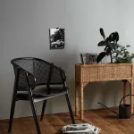 Fotel z drewna wiązowego z rattanem Wicky czarny Nordal - 3