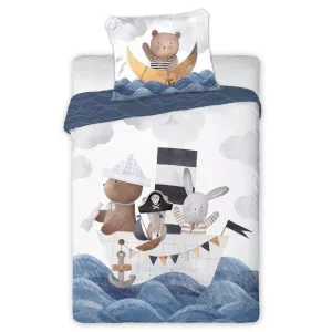 Pościel bawełna 100x135 + 40x60 Łódka