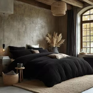 Pościel frotte czarny 27/160x200