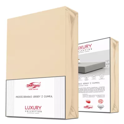 Prześcieradło jersey elastan z gumką 26 SAND/PIASKOWY/180x200x30
