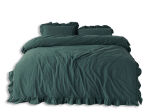 Pościel bawełniana DARK GREEN/160x200(P) STONEWASHED - 2
