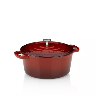 KELA-Garnek żeliwny +pokrywa 4,6 l czerwony Calido