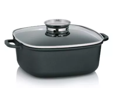 KELA-Naczynie kwadratowe 6l+pokrywa szklana Kerros