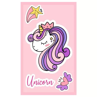Ręcznik przedszkolny dla dziecka 30x50 Jednorożec jasny róż