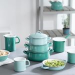 Garnek emaliowany z pokrywką 16cm 1L Riess NATURE GREEN - 3