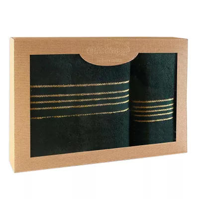 Ręcznik D Bawełna 100% Tiwano Zieleń Butelkowa (P) 50x90+70x140 kpl.