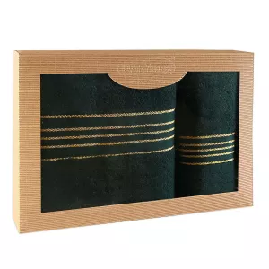 Ręcznik D Bawełna 100% Tiwano Zieleń Butelkowa (P) 50x90+70x140 kpl.